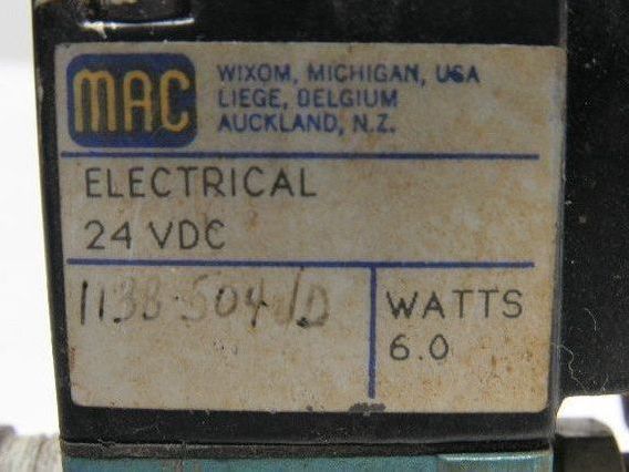 MAC 113B-5040JD Pneumatic Solenoid Valve 24VDC 1/4" NPT