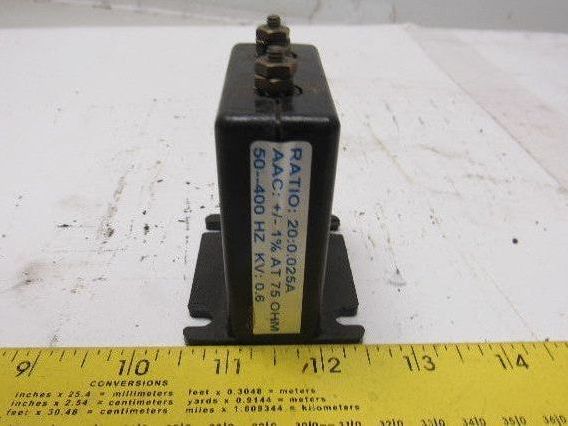 American Autoguard E-CT-020 Power Transformer Ratio: 20:0 .025A 50-400Hz KV:0.6