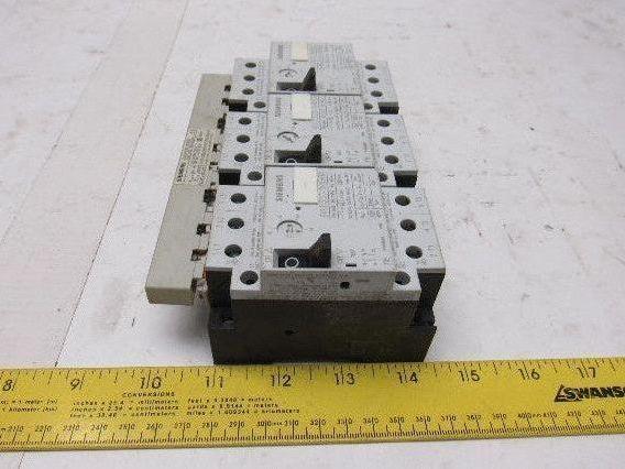Siemens (1) 3VU1300-1NH00 & (2) 3VU1300-1MG00 Motor Starter W/Buss Connector