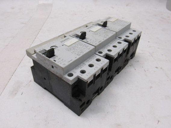 Siemens (1) 3VU1300-1NH00 & (2) 3VU1300-1MG00 Motor Starter W/Buss Connector