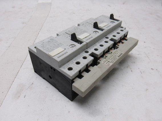 Siemens (1) 3VU1300-1NH00 & (2) 3VU1300-1MG00 Motor Starter W/Buss Connector