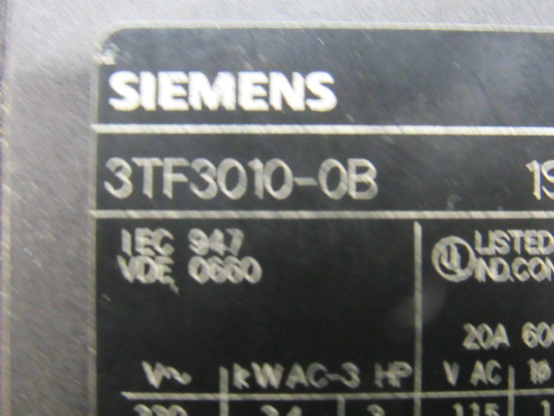 Siemens 3TF30 10E 3TF3010-0B Contactor 24VDC Coil 4 Pole
