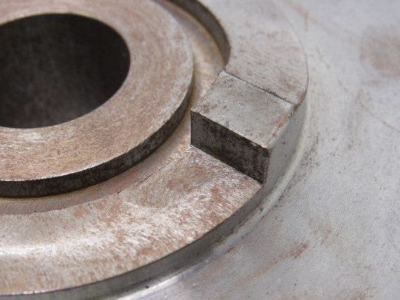 9" OD 114 T 28mm Smooth Bore Spur Gear 1/4" Pitch With Dog Clutch See Info