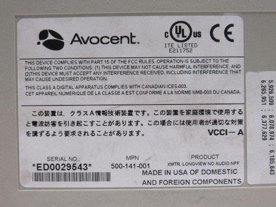 Avocent 500-141-001 Longview KVM Extender Transmitter