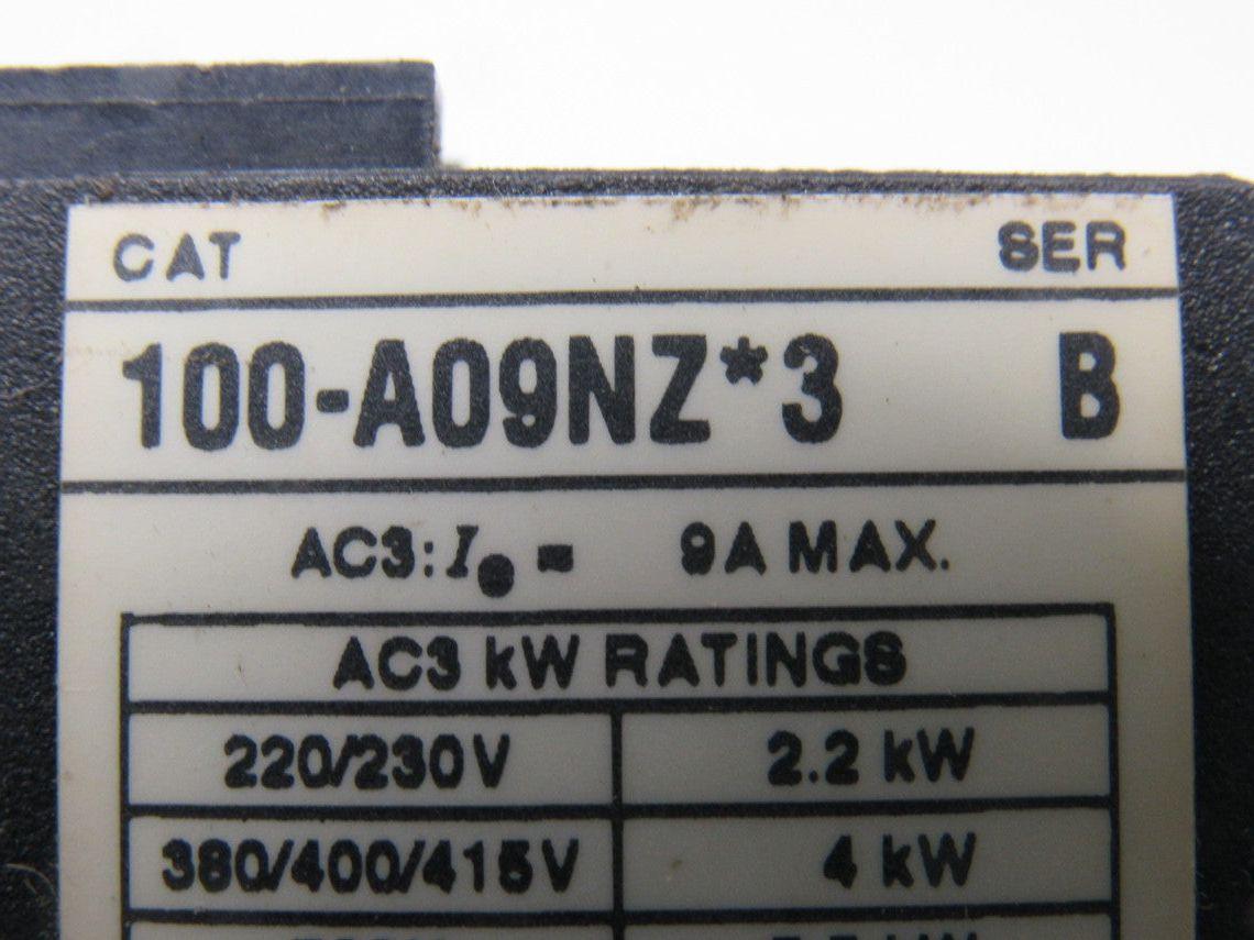 Allen Bradley 100-A09NZ3 600V 5.5kW Max Magnetic Contactor 24VDC Coil Lot of 5