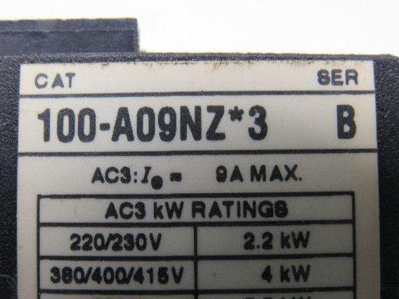 Allen Bradley 100-A09NZ3 600V 5.5kW Max Magnetic Contactor 24VDC Coil Lot of 5
