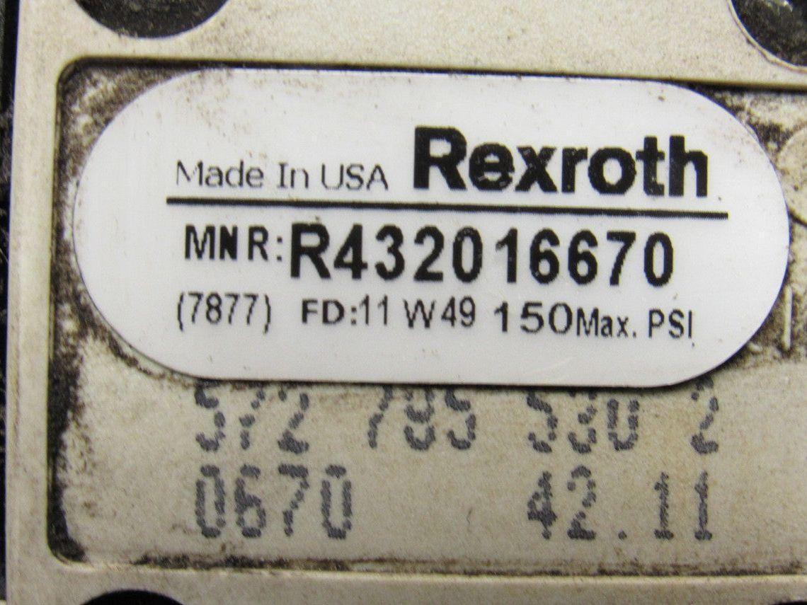 Rexroth R432016670 5/3 Position Closed Center Solenoid Operated Valve 120V Coil