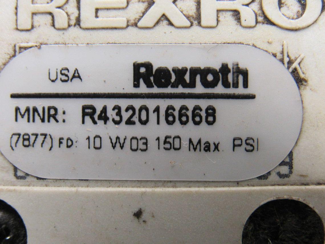 Rexroth R432016668 5/3 Position Exhaust Center Solenoid Valve 110V Coil