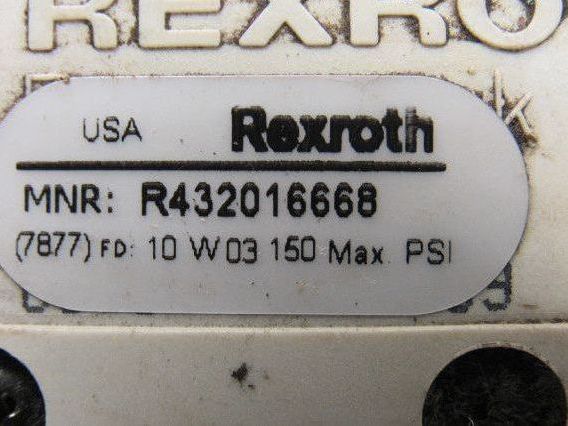 Rexroth R432016668 5/3 Position Exhaust Center Solenoid Valve 110V Coil