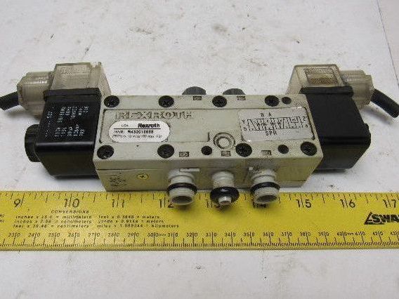 Rexroth R432016668 5/3 Position Exhaust Center Solenoid Valve 110V Coil