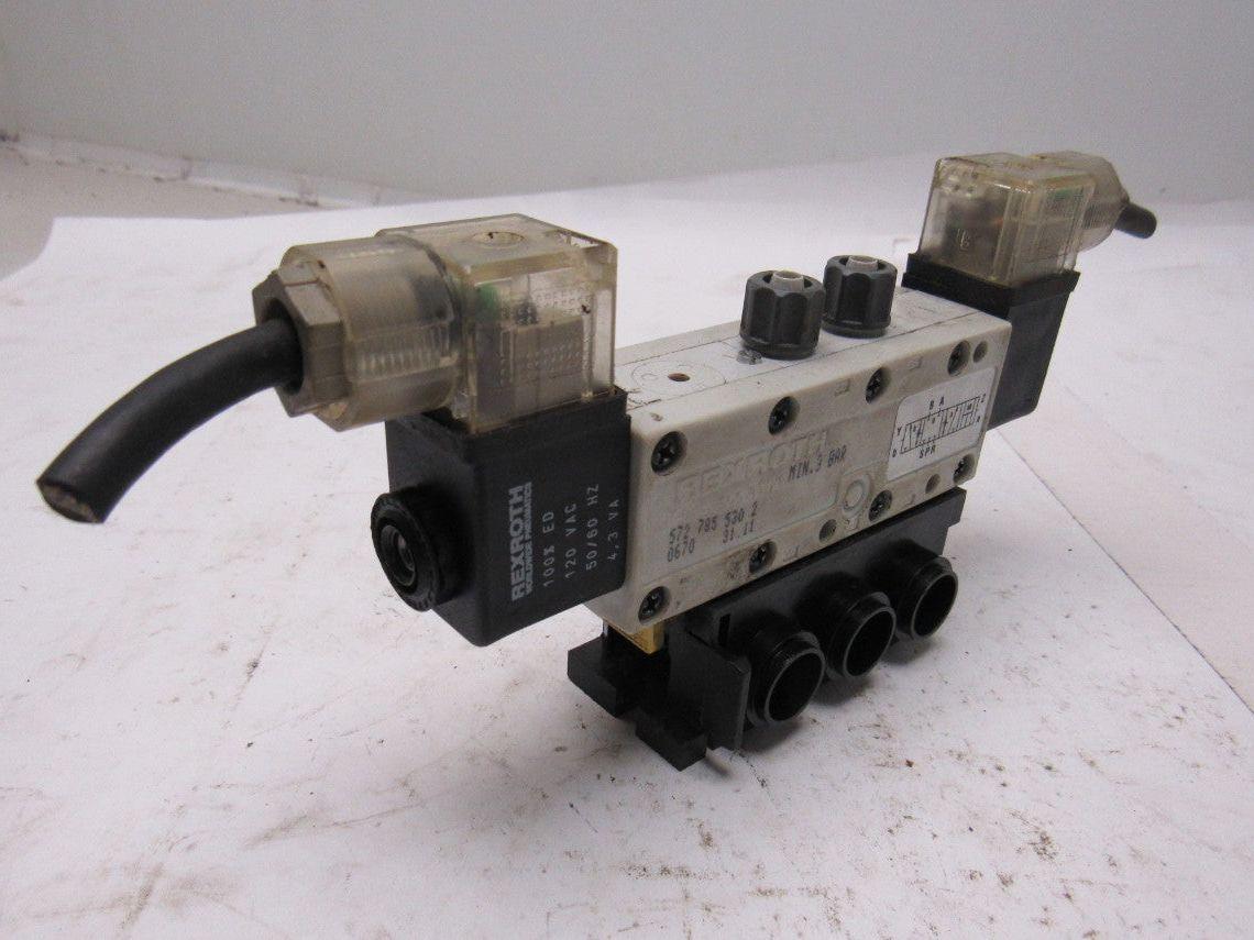 Rexroth R432016670 5/3 Position Closed Center Solenoid Control Valve 120V Coil