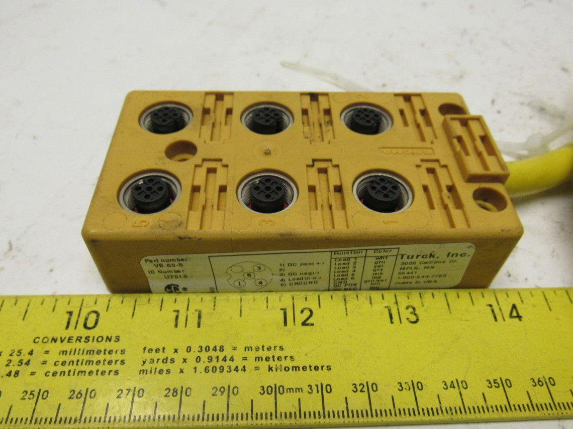 Turck VB 60-5 6 Port Junction Box M12 Eurofast I/O Ports