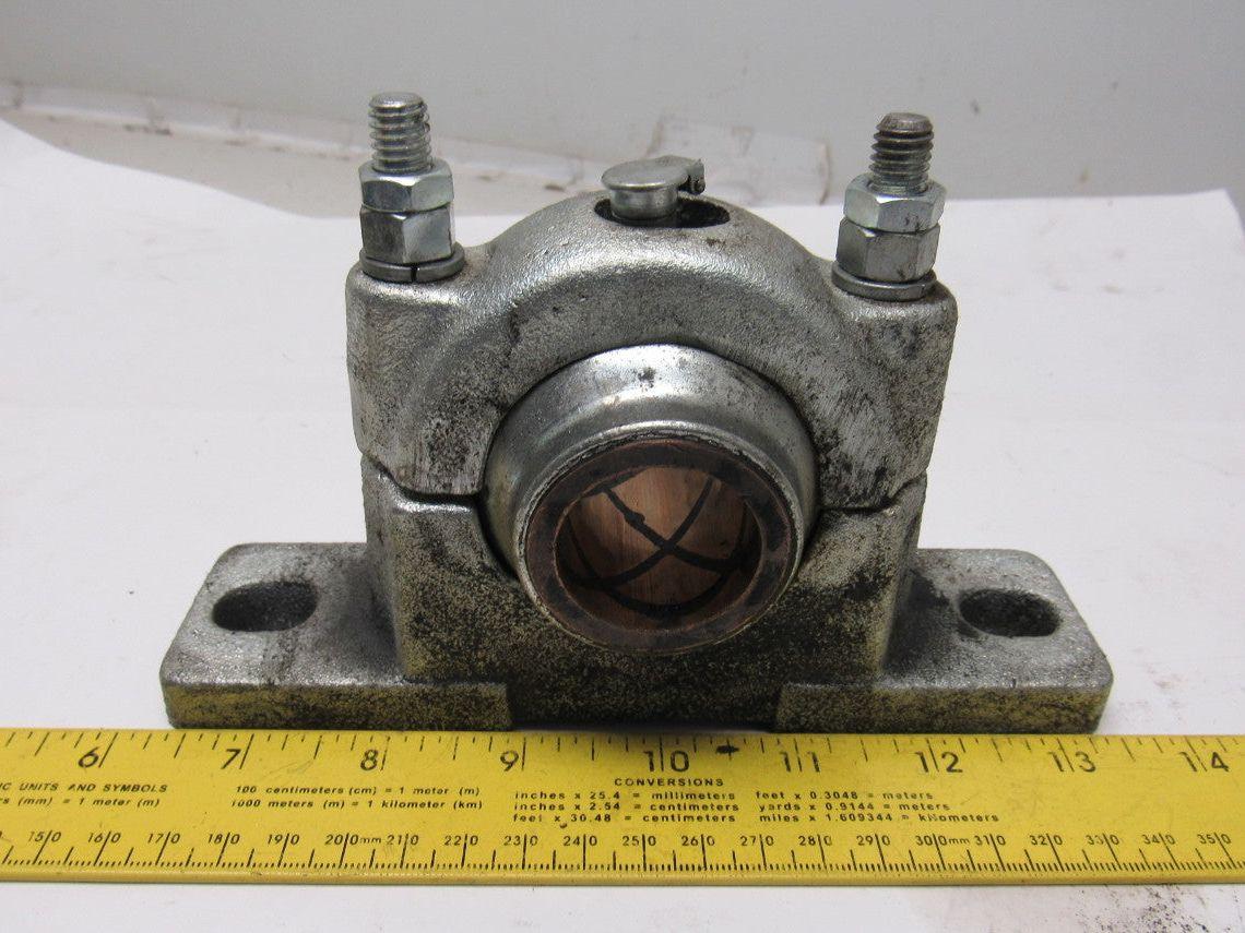 1-1/4" ID Self Aligning Spherical Bronze Sleeve 2 Bolt Bearing Block