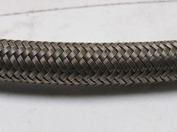 60" OAL 1/4" ID Stainless Steel Braided Hydraulic Line -6 9/16" Flare JIC Female