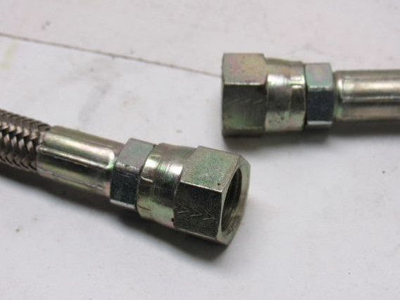 60" OAL 1/4" ID Stainless Steel Braided Hydraulic Line -6 9/16" Flare JIC Female