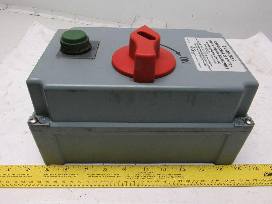Mennekes ME40MS2A-M2PBX3 40A 3Ph 600VAC 20Hp HDI Disconnect Switch