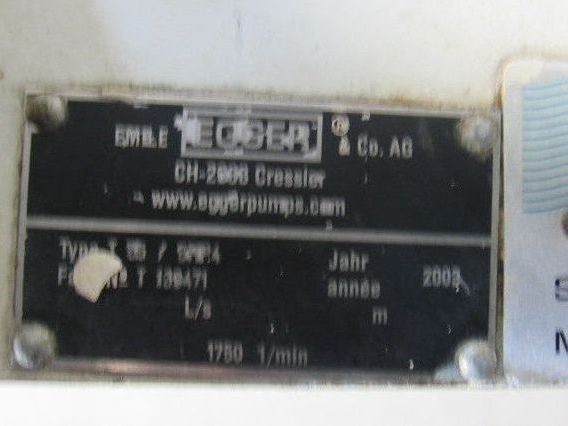Egger T55 5HP.4 Turo 5Hp 1750RPM 2"x2-1/2"x8" Centrifugal Vertical Pump