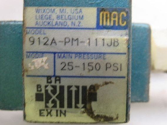 MAC 912A-PM-111JB 4 Way Single Solenoid Operated Pneumatic Valve 24V Coil
