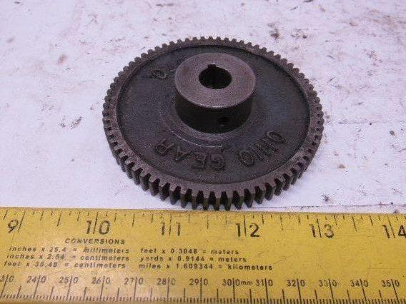 Ohio Gear IS2070 3-9/16" OD 70T 1/2" Bore 3/8" Thick Spur Gear