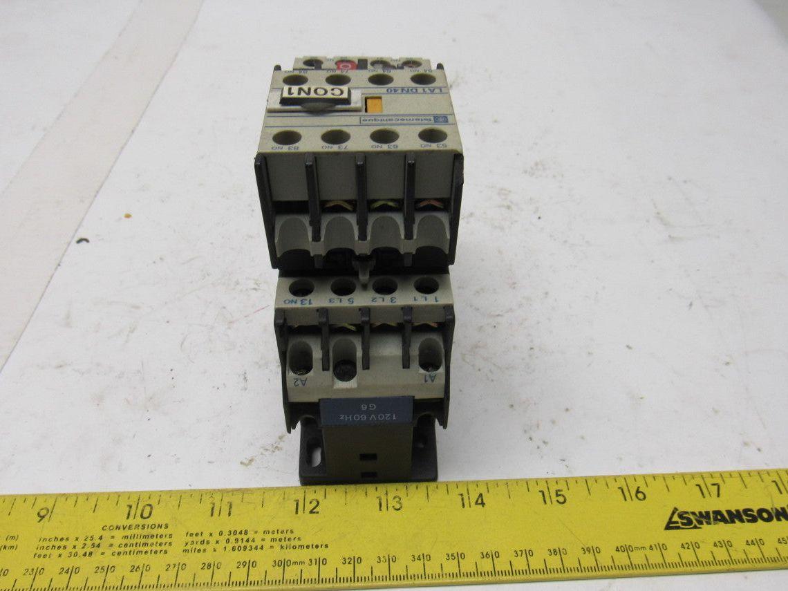 Telemecanique LC1 D09 10 600V 20A 7.5Hp 3Ph MAX Contactor Overload 120V Coil