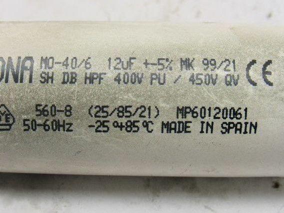 DNA MP60120061 12uF 50/60Hz Run Capacitor