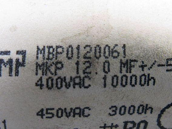 UniComp MBP0120061 12.0uF 400VAC 50/60Hz Run Capacitor