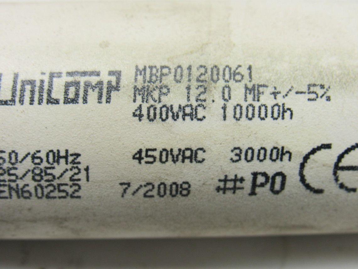 UniComp MBP0120061 12.0uF 400VAC 50/60Hz Run Capacitor