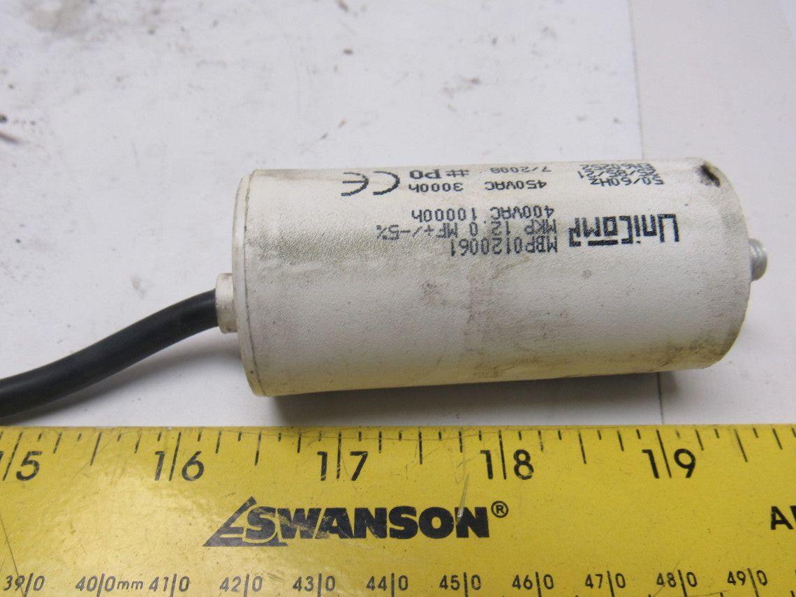 UniComp MBP0120061 12.0uF 400VAC 50/60Hz Run Capacitor