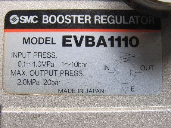 SMC EVBA1110 1-10 Bar Input 20 Bar Output Pressure Booster Regulator