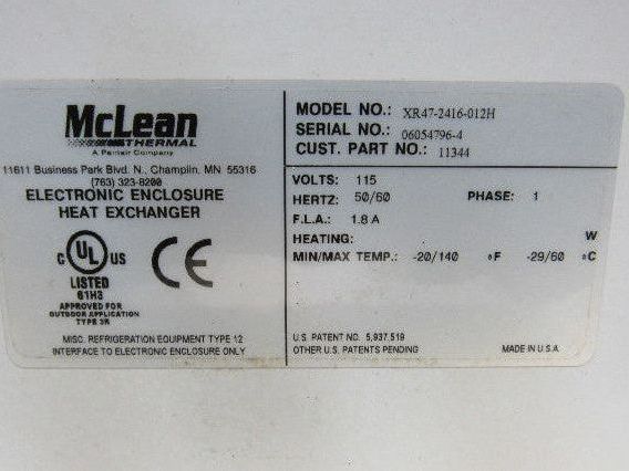 Hoffman XR47-2416-012H Electrical Enclosure Heat Exchanger Cooling Fan 115V
