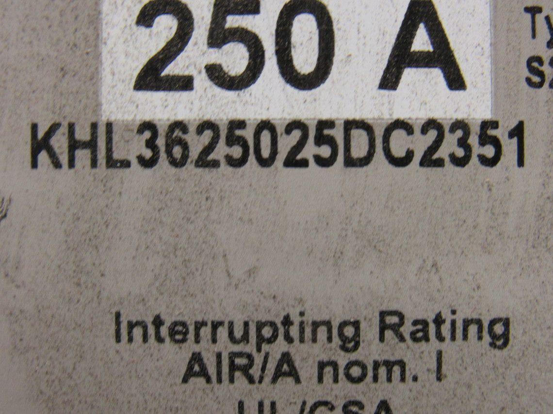 Square D KHL3625025DC2351 250A 3 Pole Circuit Breaker 500V DC