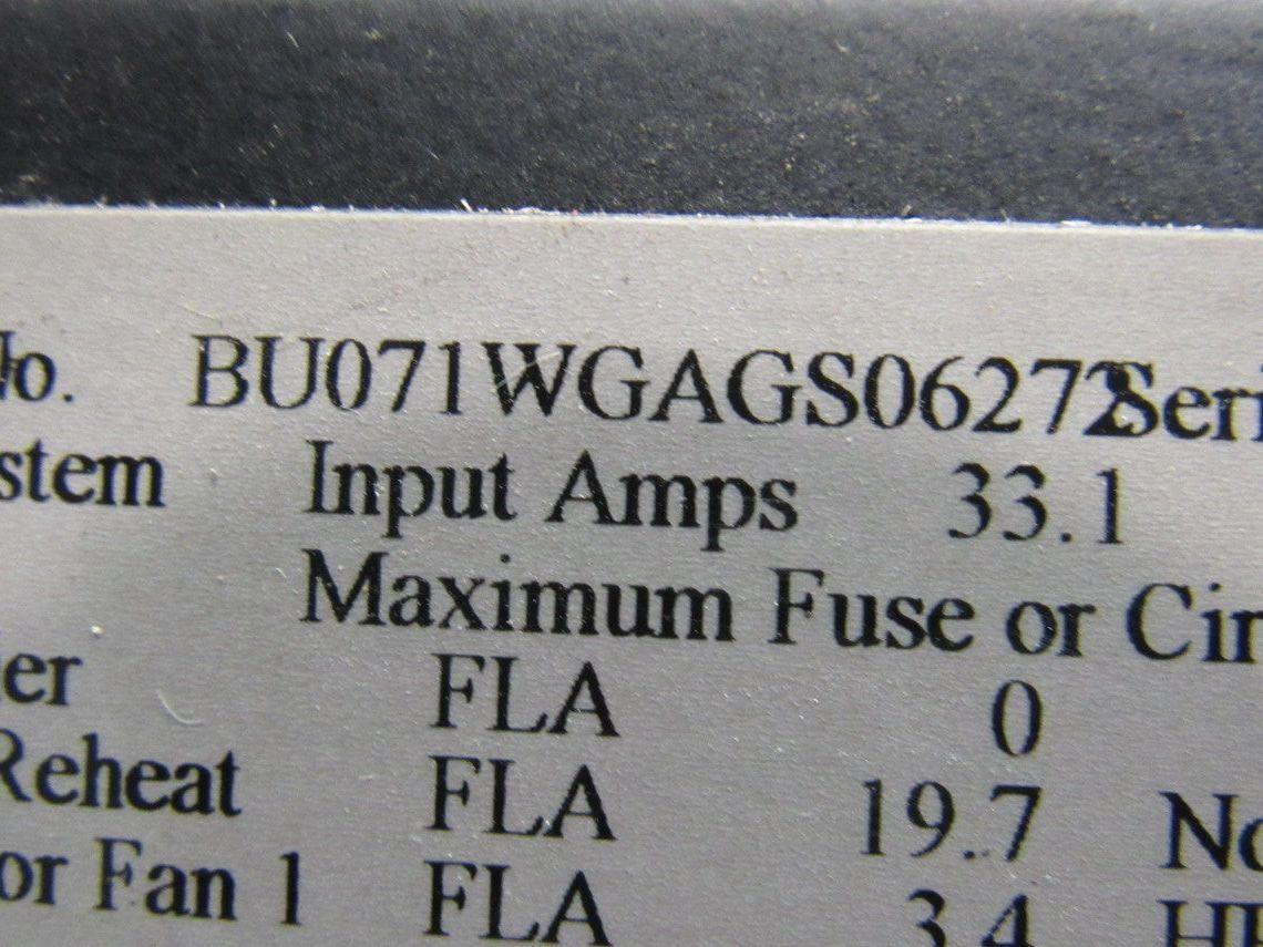 Libert BU071WGAGS060272 Liebert Upflow liquid Cooled AC 460v 3Ph