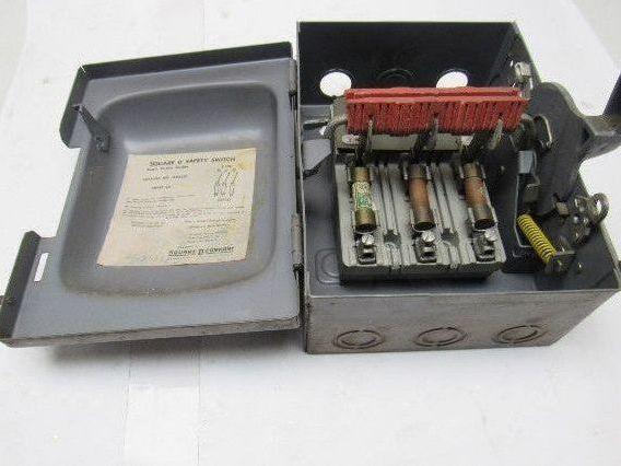 Square D A85351 3 Pole Fusible Safety Switch 30A 240V Max.