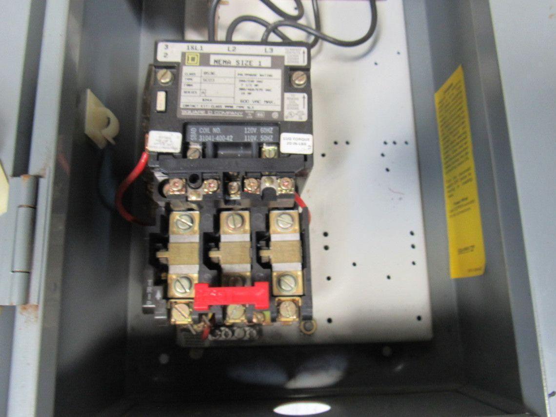 Square D 8539 SCG43 15A NEMA Size 1 Starter Disconnect Combo