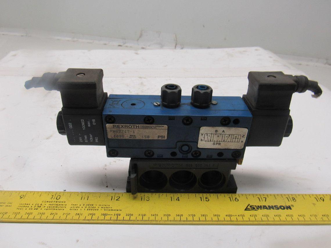Rexroth PW67707-1 Pneumatic Valve 24VDC Coil W/Manifold Block