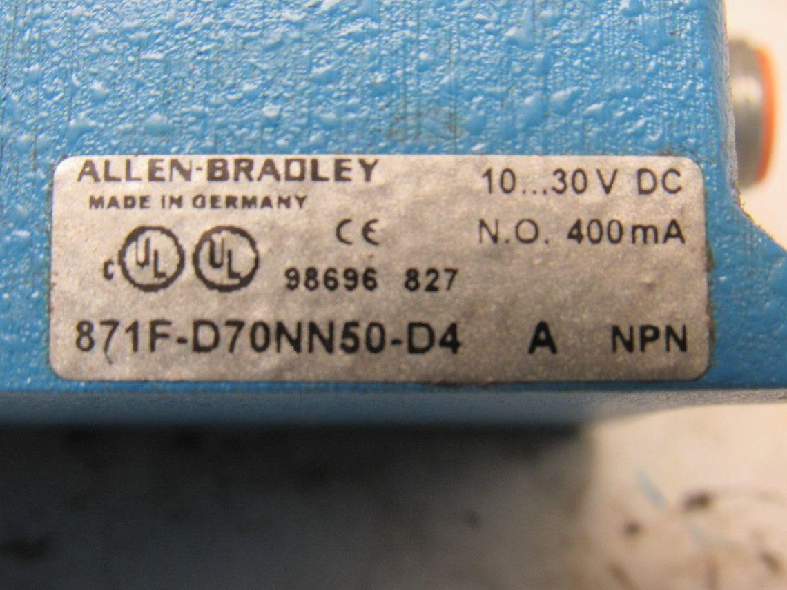 Allen Bradley Photo Switch 871F-D70NN50-D4 A Photo Switch 10-30VDC N.O. 400mA