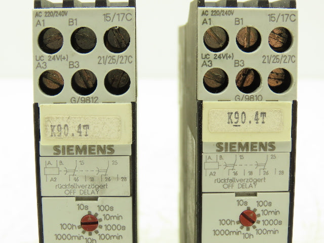 Siemens 7PU4620-2BN20 Time Delay Relay Module Off Delay 10sec -100 hour Lot of 2