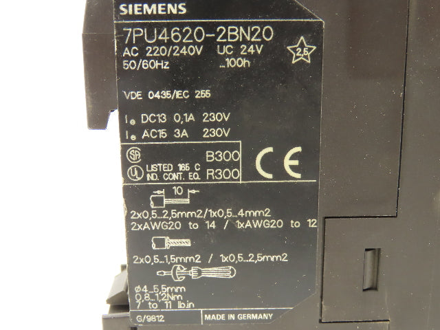 Siemens 7PU4620-2BN20 Time Delay Relay Module Off Delay 10sec -100 hour Lot of 2