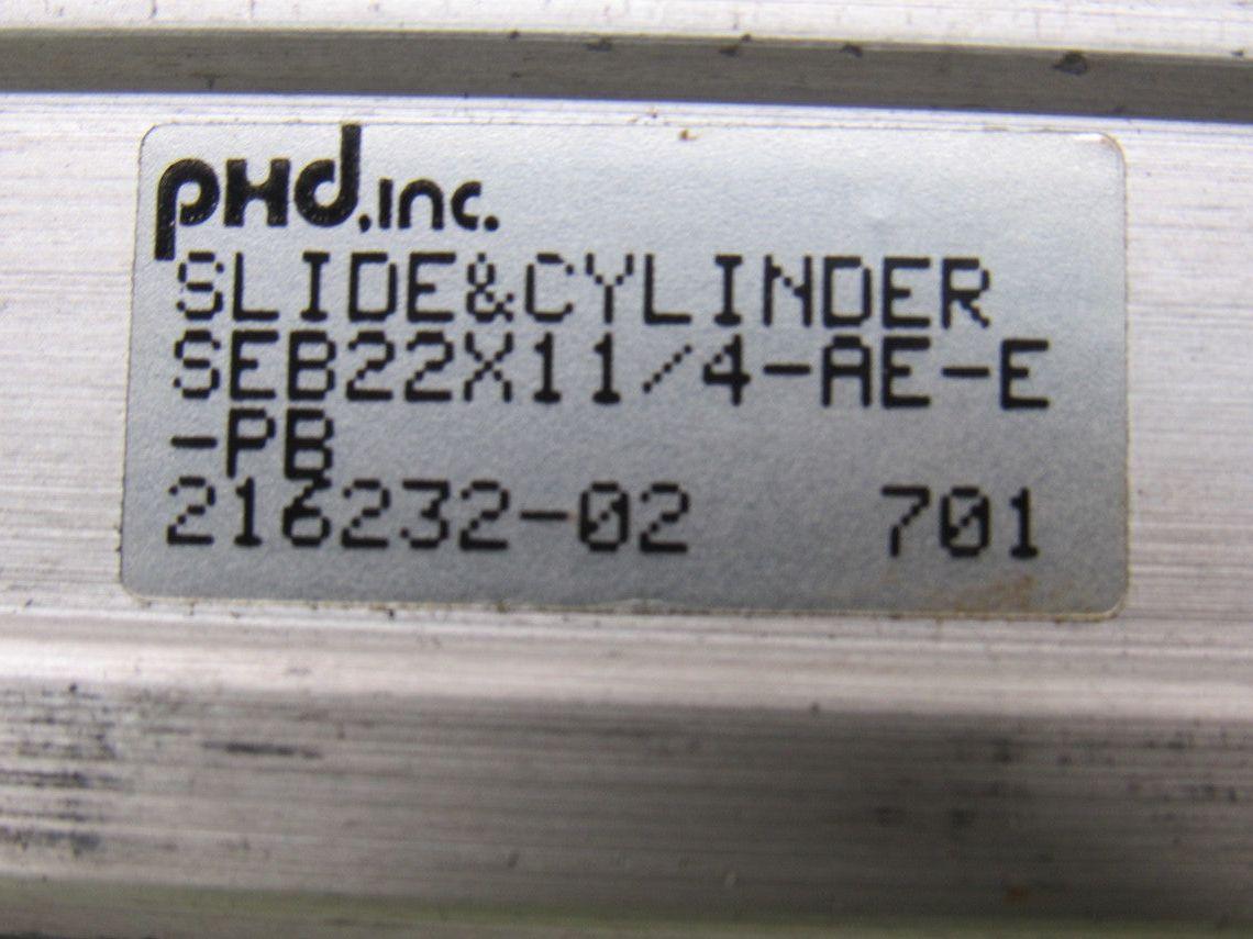 PHD SEB22X11/4-AE-E-PB Pneumatic Linear Slide & Cylinder Assembly
