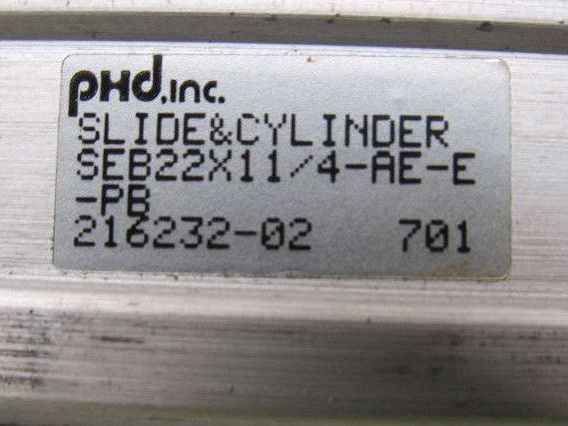PHD SEB22X11/4-AE-E-PB Pneumatic Linear Slide & Cylinder Assembly