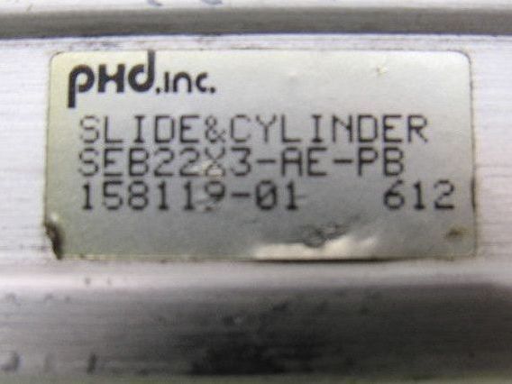 PHD SEB22x3-AE-PB Pneumatic Linear Slide & Cylinder Assembly