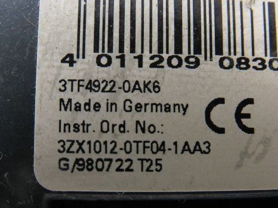 Siemens 3TF4922-0AK6 Contactor 3TF 85A 240V Coil
