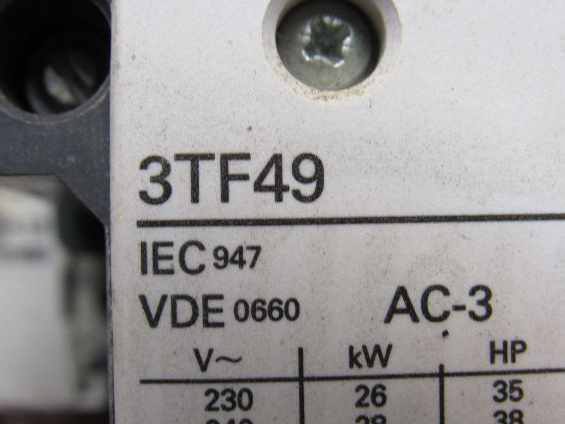 Siemens 3TF4922-0AK6 Contactor 3TF 85A 240V Coil