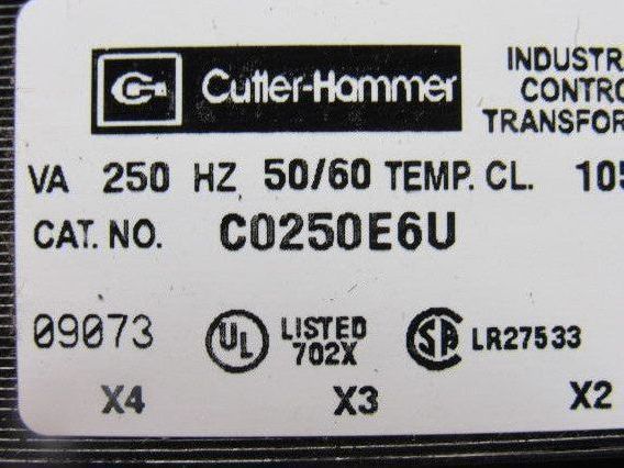 Cutler Hammer C0250E6U 250VA General Purpose Transformer 1 Phase