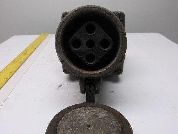 Appleton AEE6425 60A 240V 4 Wire Receptacle Plug W/Aluminum Housing