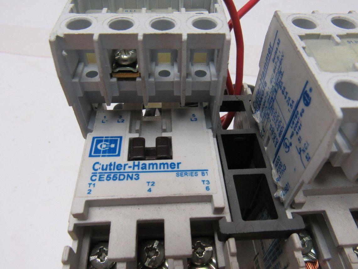 Cutler Hammer CE55DN3 Ser B1 Reversing Relay W/C320KGT8 Aux Contact