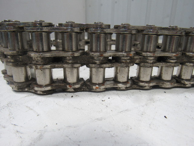RS60 12' Double Strand Rivet Roller Chain Nickel Plate