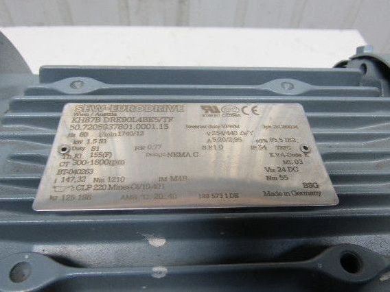 SEW KH7B-DRE90:4BES/TP 2HP 147.32RPM Electric Gear Motor 277/480V 3Ph