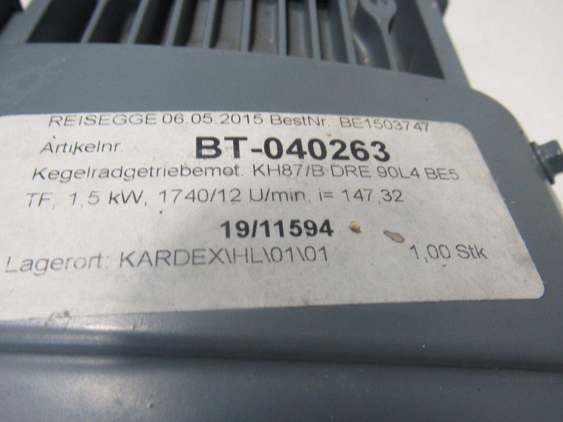 SEW KH7B-DRE90:4BES/TP 2HP 147.32RPM Electric Gear Motor 277/480V 3Ph