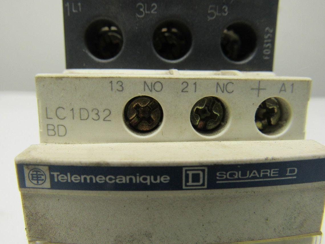 Telemecanique LC1D32BD Motor Starter Contactor 600V 25Hp 24VDC Coil Lot of 7